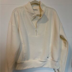 BearPaw Cream Textured Hoodie Sweatshirt